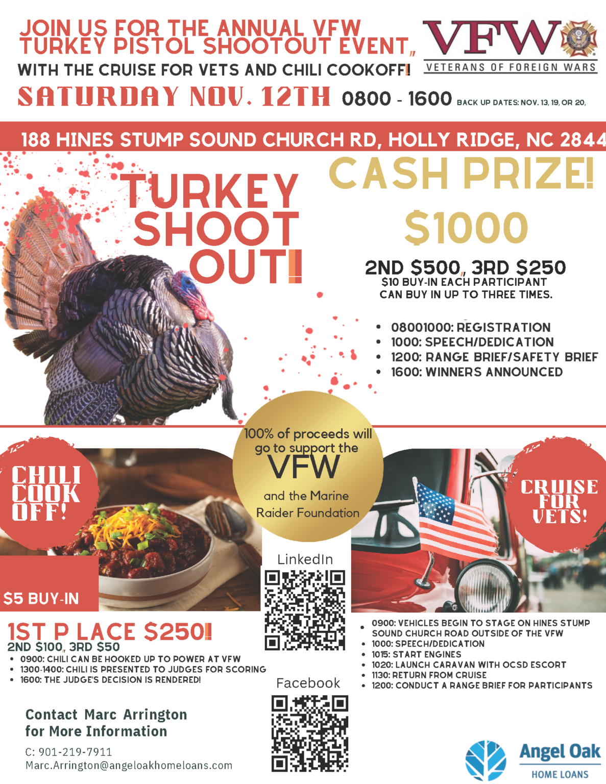 Annual VFW Turkey Pistol Shootout Event with The Cruise for Vets and